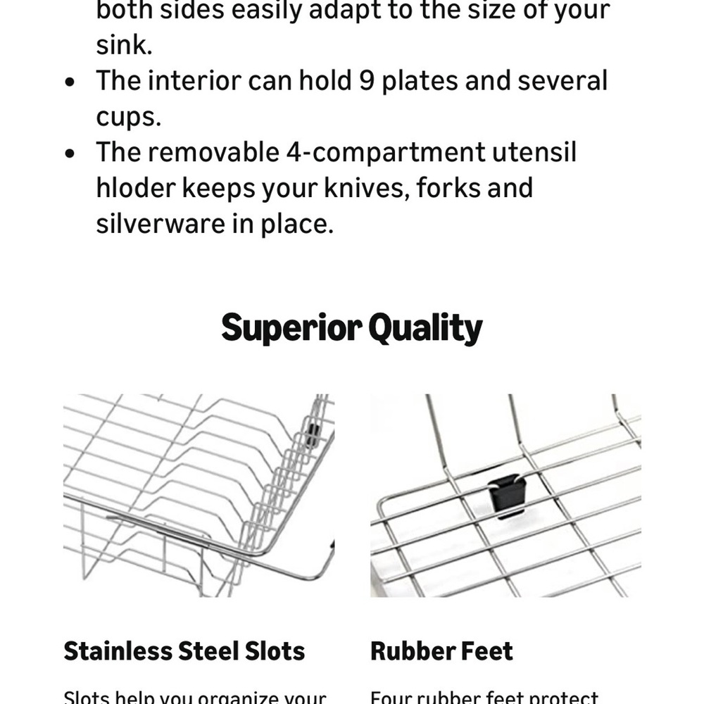 SANNO Expandable in Sink Dish Drying Rack, Rustproof Stainless Steel - Brand New - Picture 6 of 6